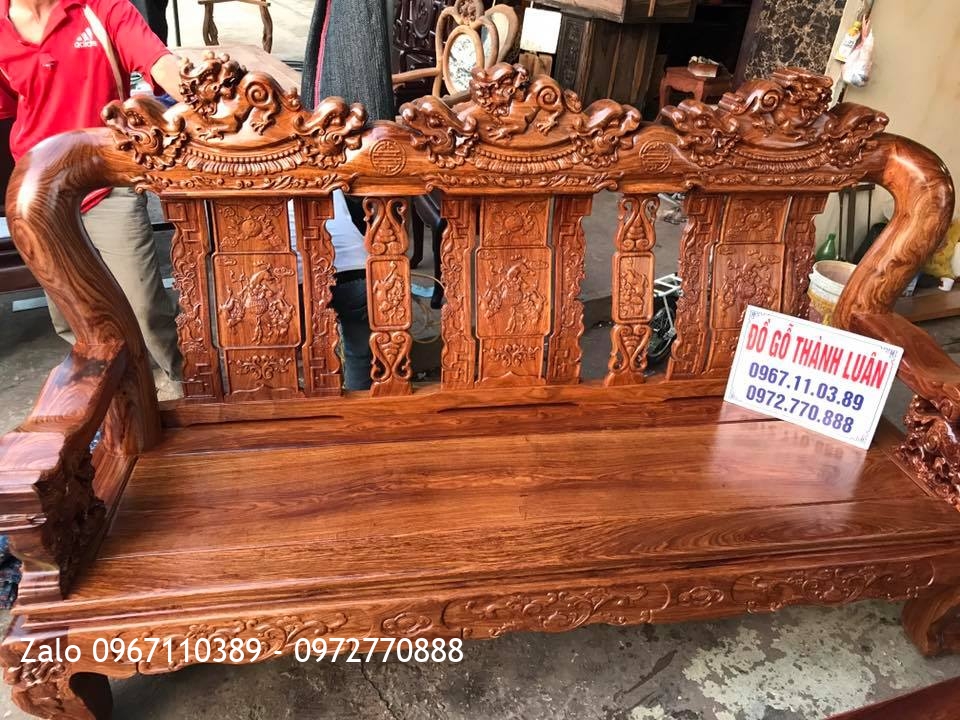 Bộ Minh Quốc Nghê Gỗ Hương Vân Cột 14. A Nghề Hưng Yên