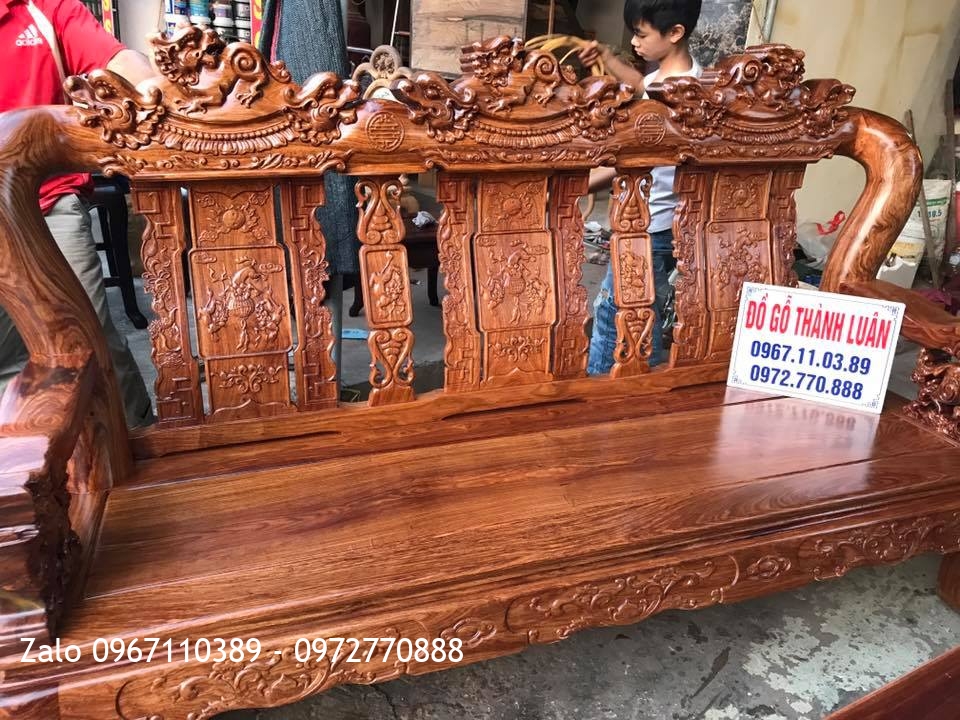 Bộ Minh Quốc Nghê Gỗ Hương Vân Cột 14. A Nghề Hưng Yên::