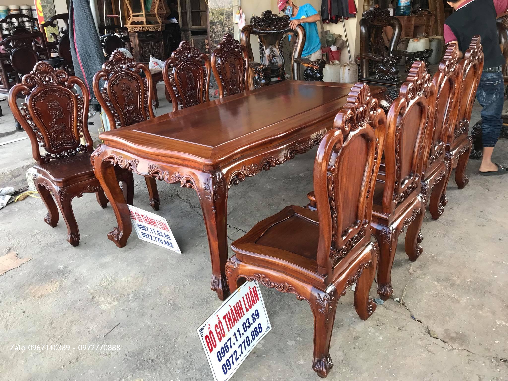 Bàn Ghế Ăn Mẫu Hoa Lan Tây (Lu-i Pháp). Khách Bắc Giang.