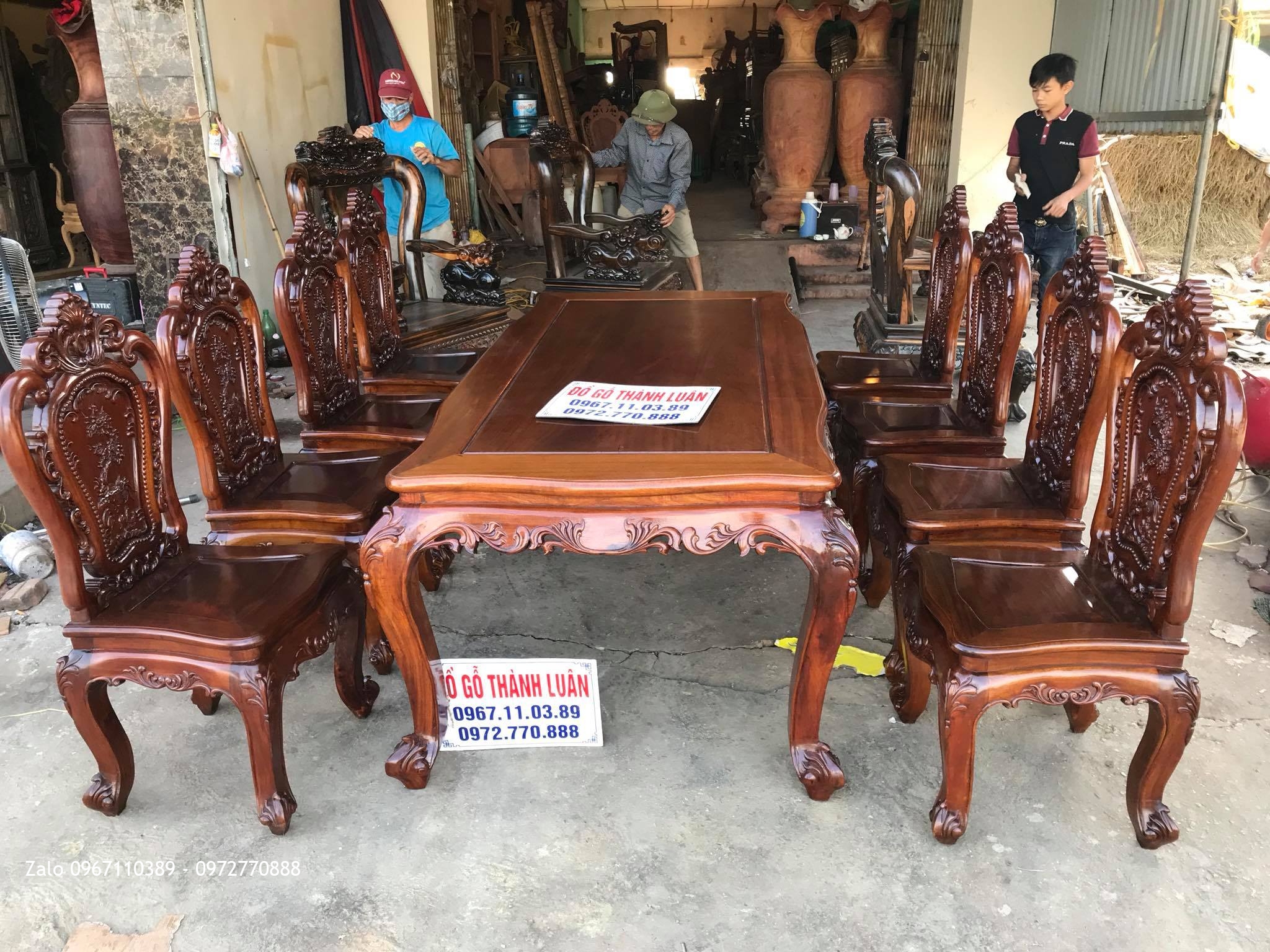 Bàn Ghế Ăn Mẫu Hoa Lan Tây (Lu-i Pháp). Khách Bắc Giang.