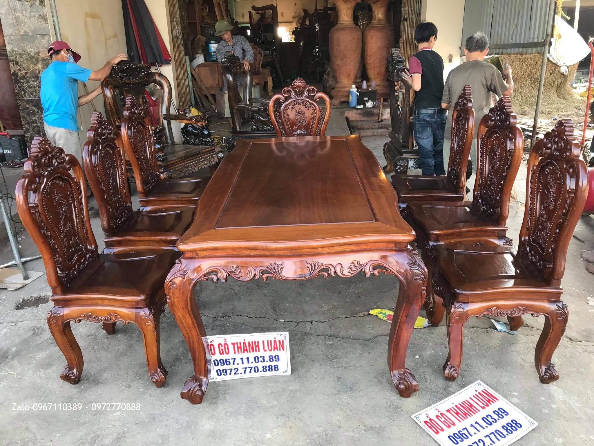 Bàn Ghế Ăn Mẫu Hoa Lan Tây (Lu-i Pháp). Khách Bắc Giang.