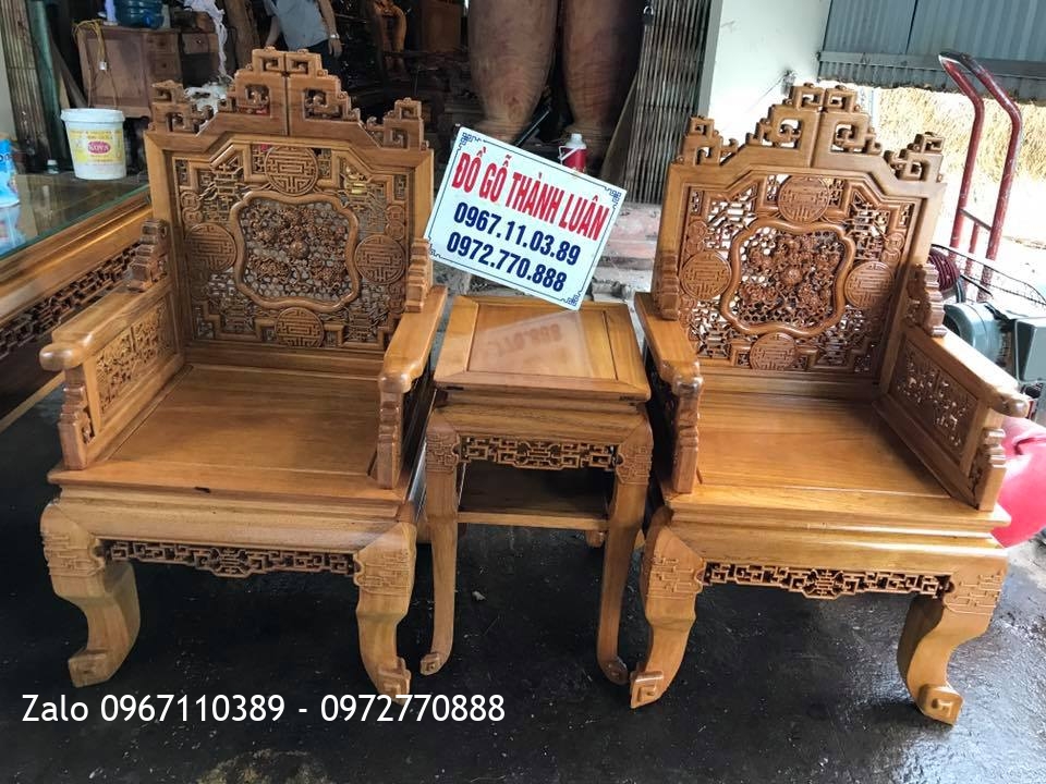 Bộ Trường Kỷ Huế Ngũ Lân Gỗ Gụ Gồm 6 Món.Khách Hà Nam-