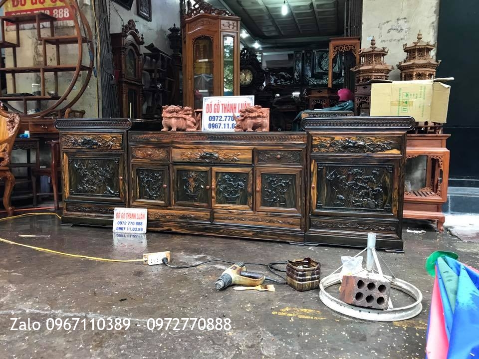 Kệ Tivi Gỗ Mun, Giường ,Bộ Lu-i Và 3 Món Gỗ Gụ Ta, Tủ góc. Bác Đạt Hải Dương:.