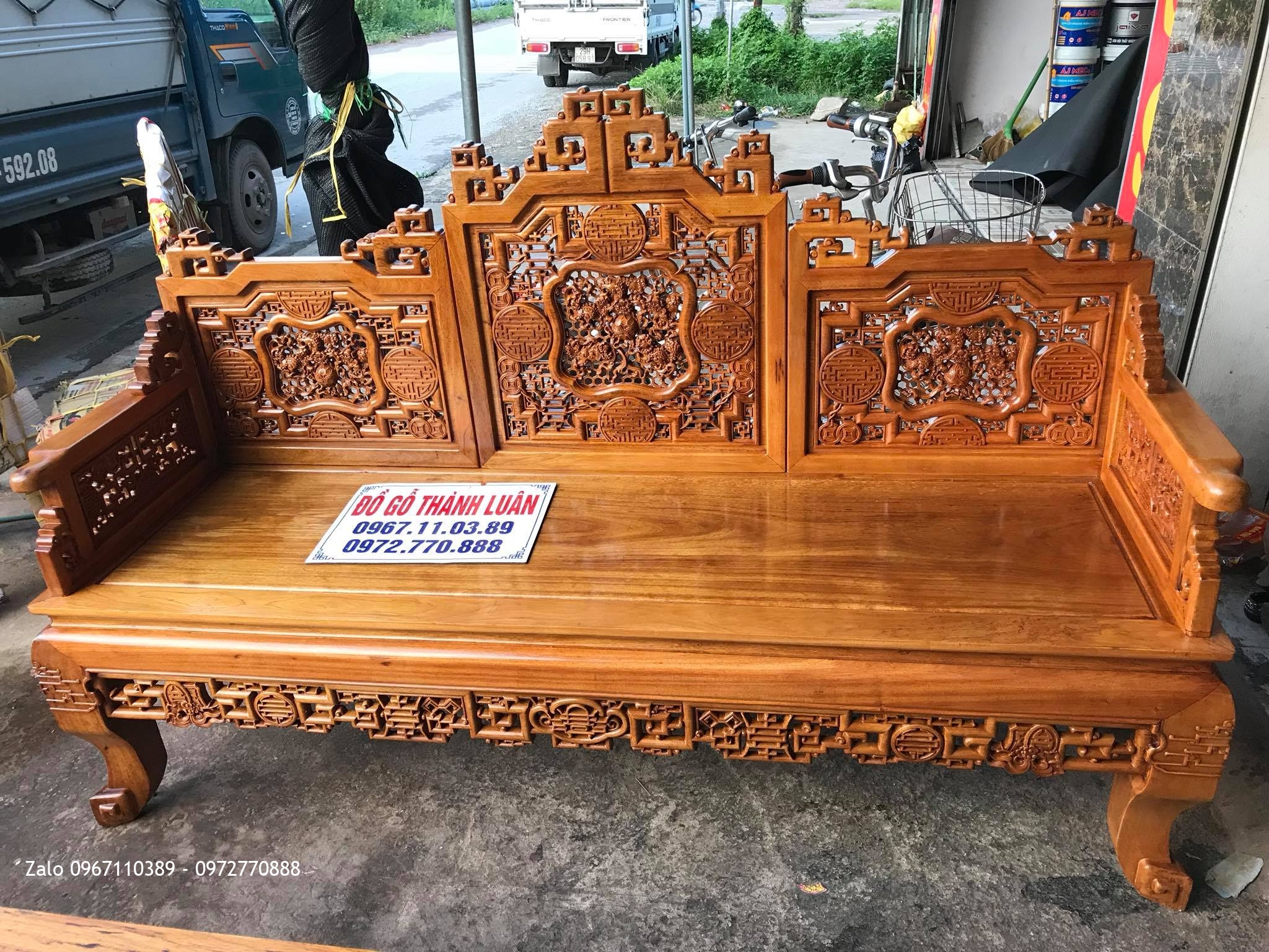 Bộ Trường Kỷ Huế Ngũ Lân Gỗ Gụ. Chú Cương Hưng Yên.