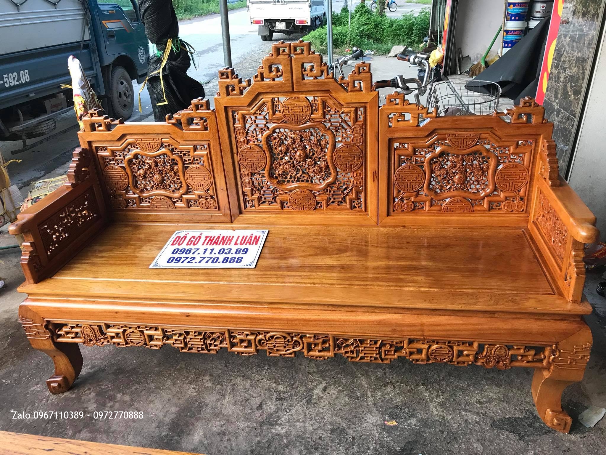 Bộ Trường Kỷ Huế Ngũ Lân Gỗ Gụ. Chú Cương Hưng Yên.