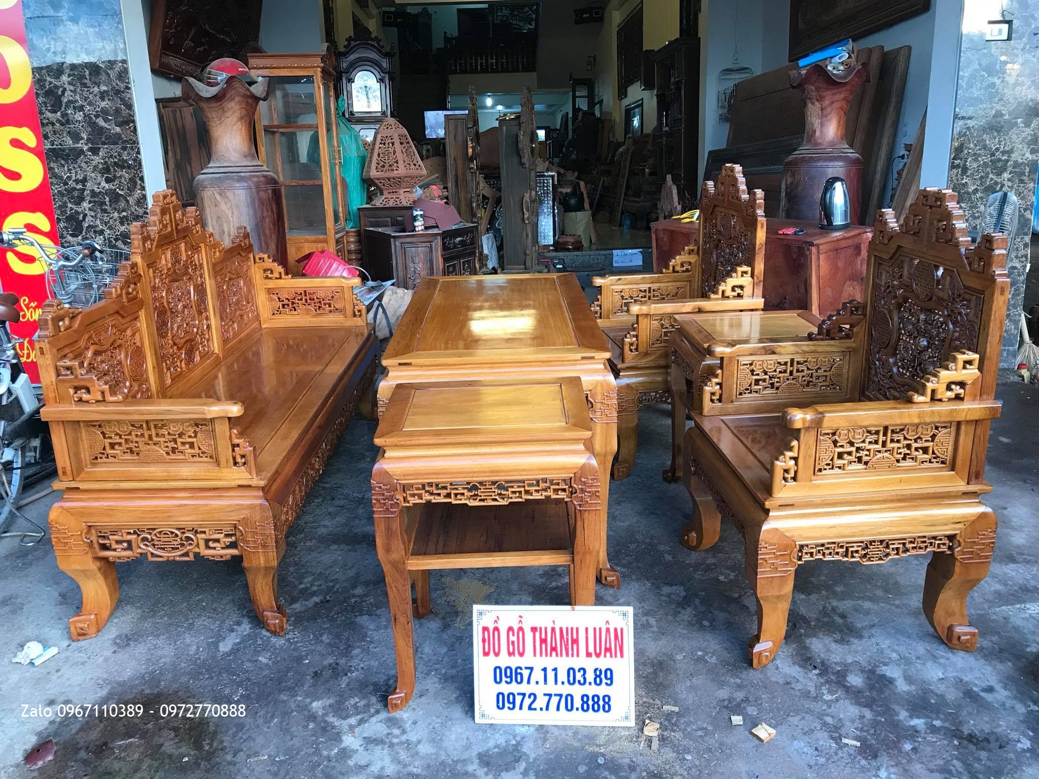 Bộ Trường Kỷ Huế Ngũ Lân Gỗ Gụ. Chú Cương Hưng Yên:
