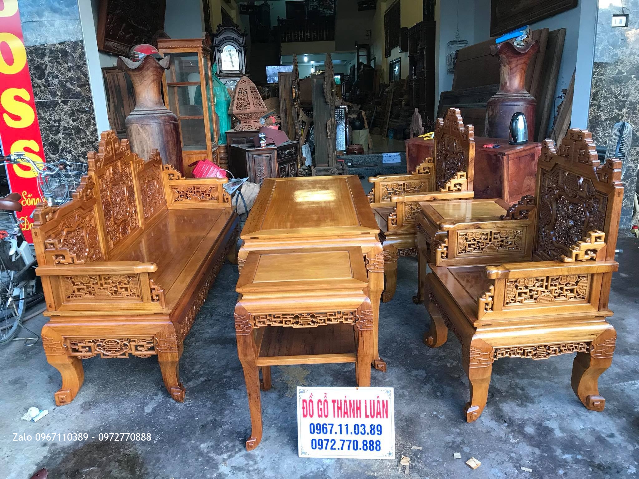 Bộ Trường Kỷ Huế Ngũ Lân Gỗ Gụ. Chú Cương Hưng Yên::