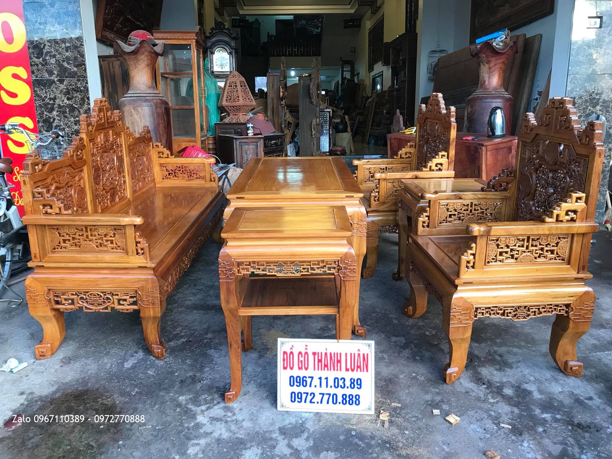 Bộ Trường Kỷ Huế Ngũ Lân Gỗ Gụ. Chú Cương Hưng Yên::