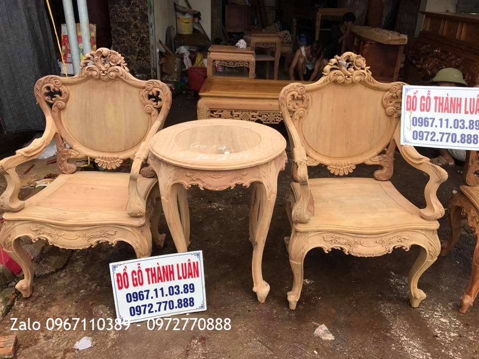 2 Bộ Ghế Lu-i 3 Món Gỗ Gụ Ta Quảng Bình