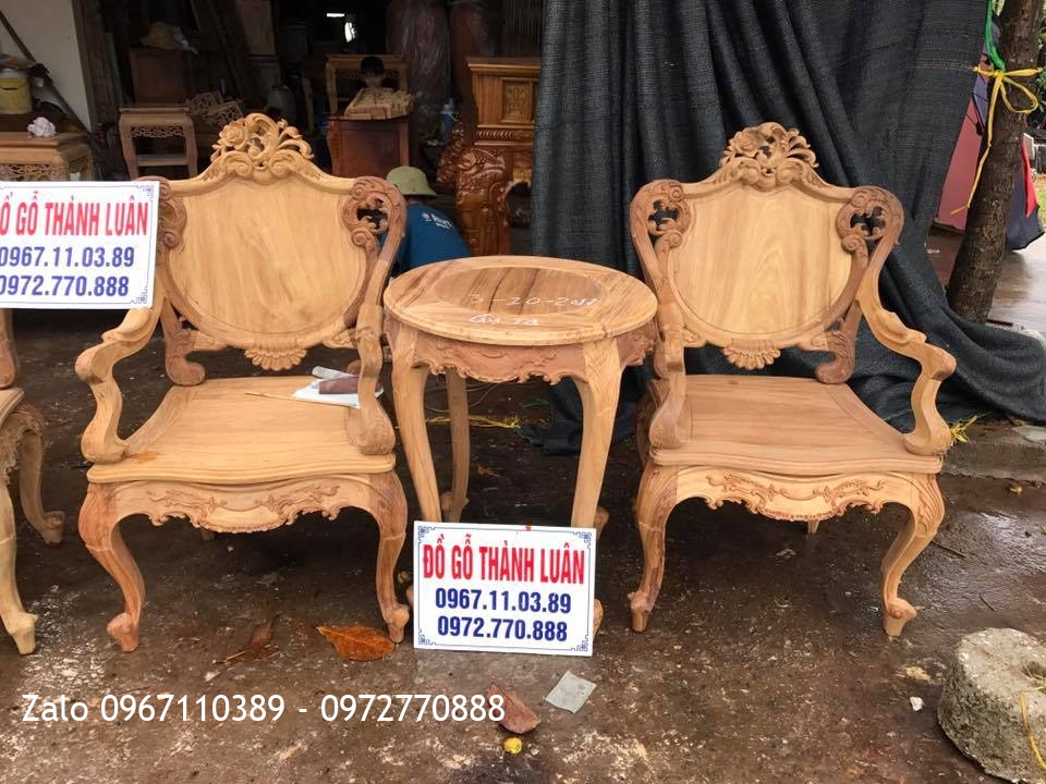 2 Bộ Ghế Lu-i 3 Món Gỗ Gụ Ta Quảng Bình:::