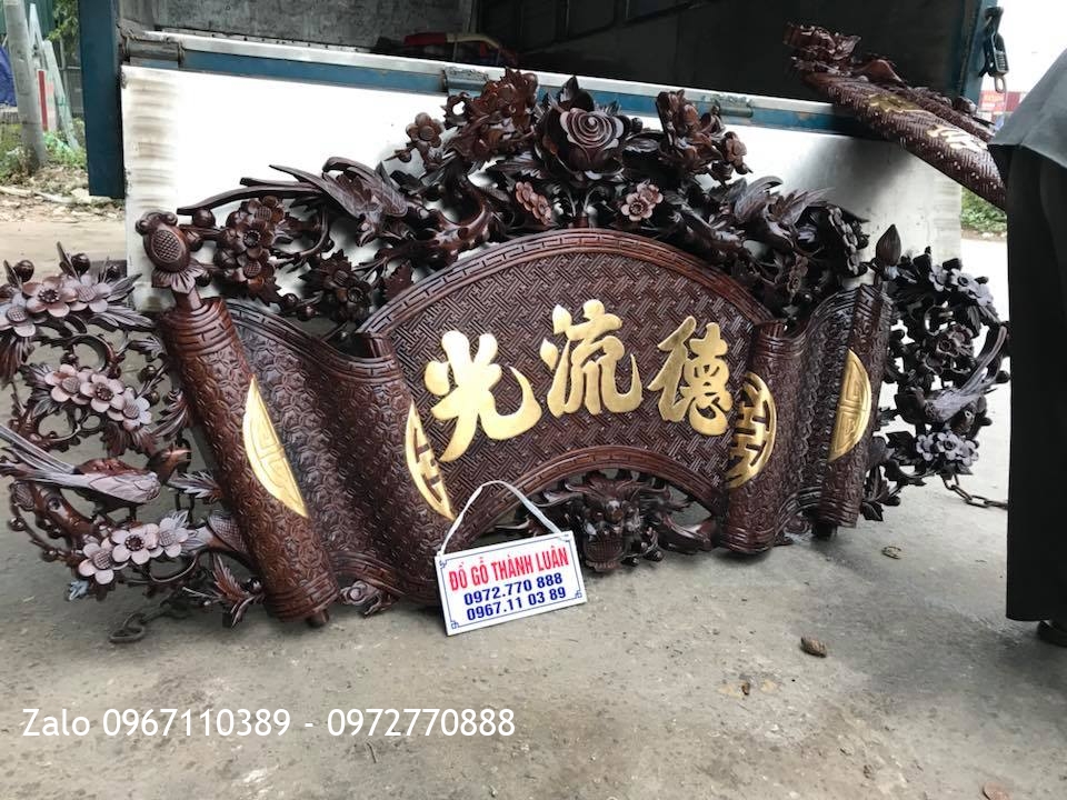 Bộ Cuốn Thư Câu Đối Gỗ Gụ Dát Vàng 9999,