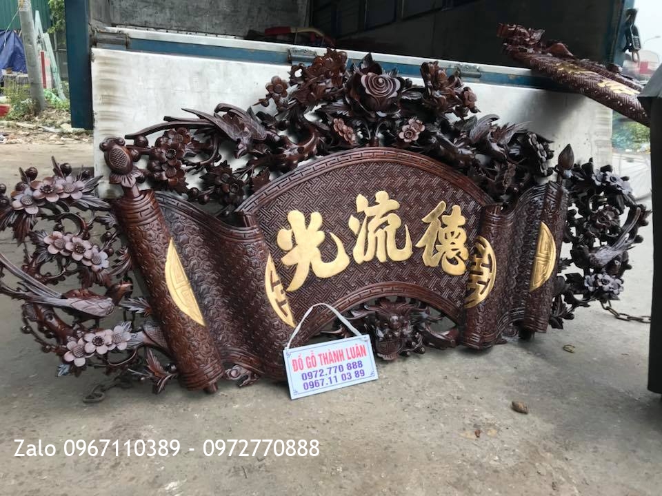 Bộ Cuốn Thư Câu Đối Gỗ Gụ Dát Vàng 9999..