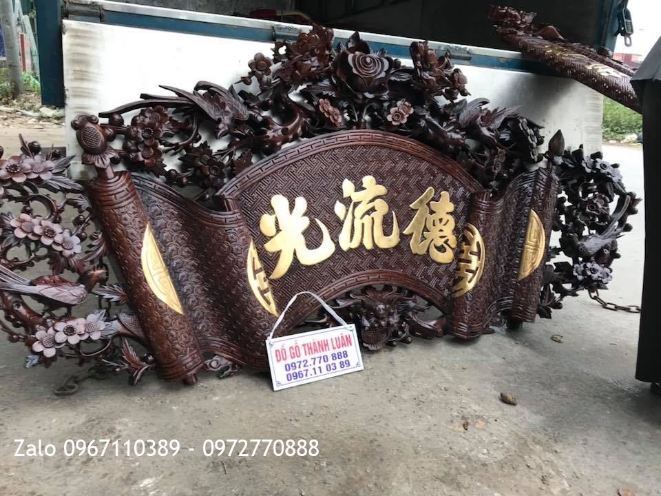 Bộ Cuốn Thư Câu Đối Gỗ Gụ Dát Vàng 9999.