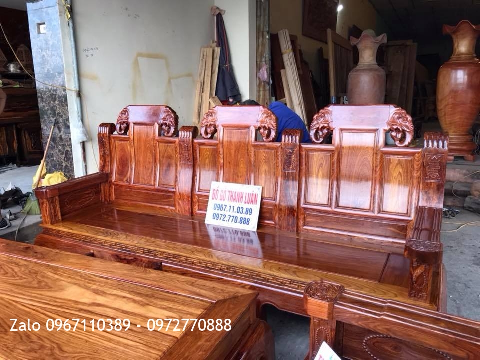 Bộ Ghế Đầu Voi Như Ý, Sập Gụ Tứ Diện. Khách Mỹ Đức Hà Nội. .