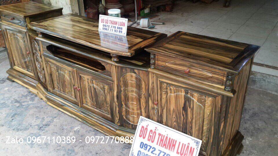 Tủ Kệ Tivi Gỗ Mun Hoa. Khách Hải Phòng..
