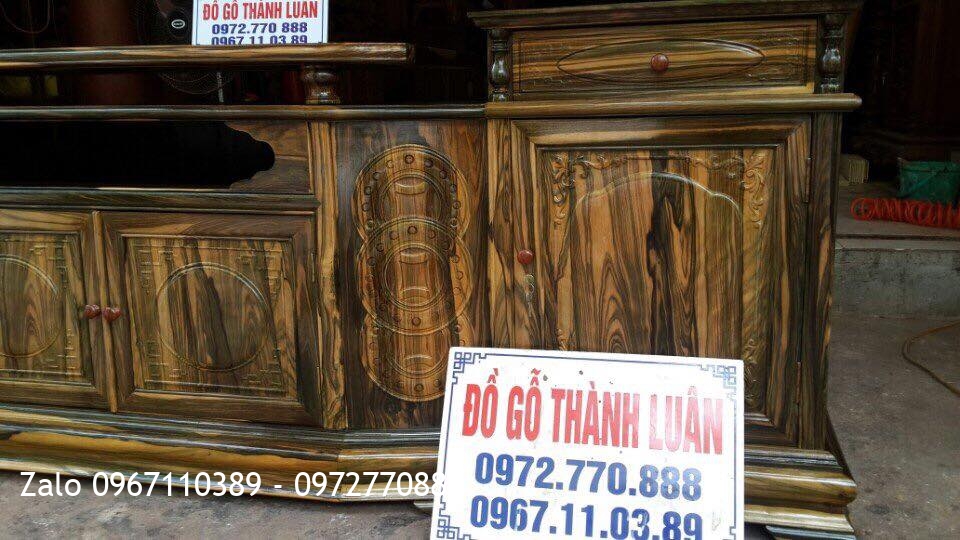 Tủ Kệ Tivi Gỗ Mun Hoa. Khách Hải Phòng.