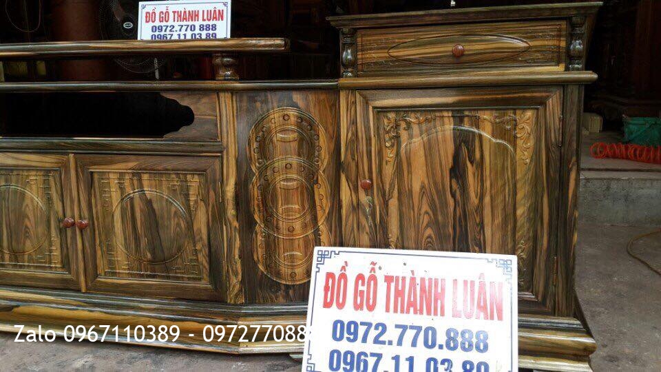 Tủ Kệ Tivi Gỗ Mun Hoa. Khách Hải Phòng