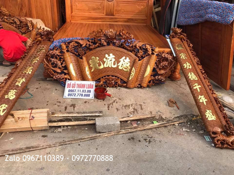 2 Bộ Cuốn Thư Câu Đối Gỗ Gụ.Khách Bắc Giang.