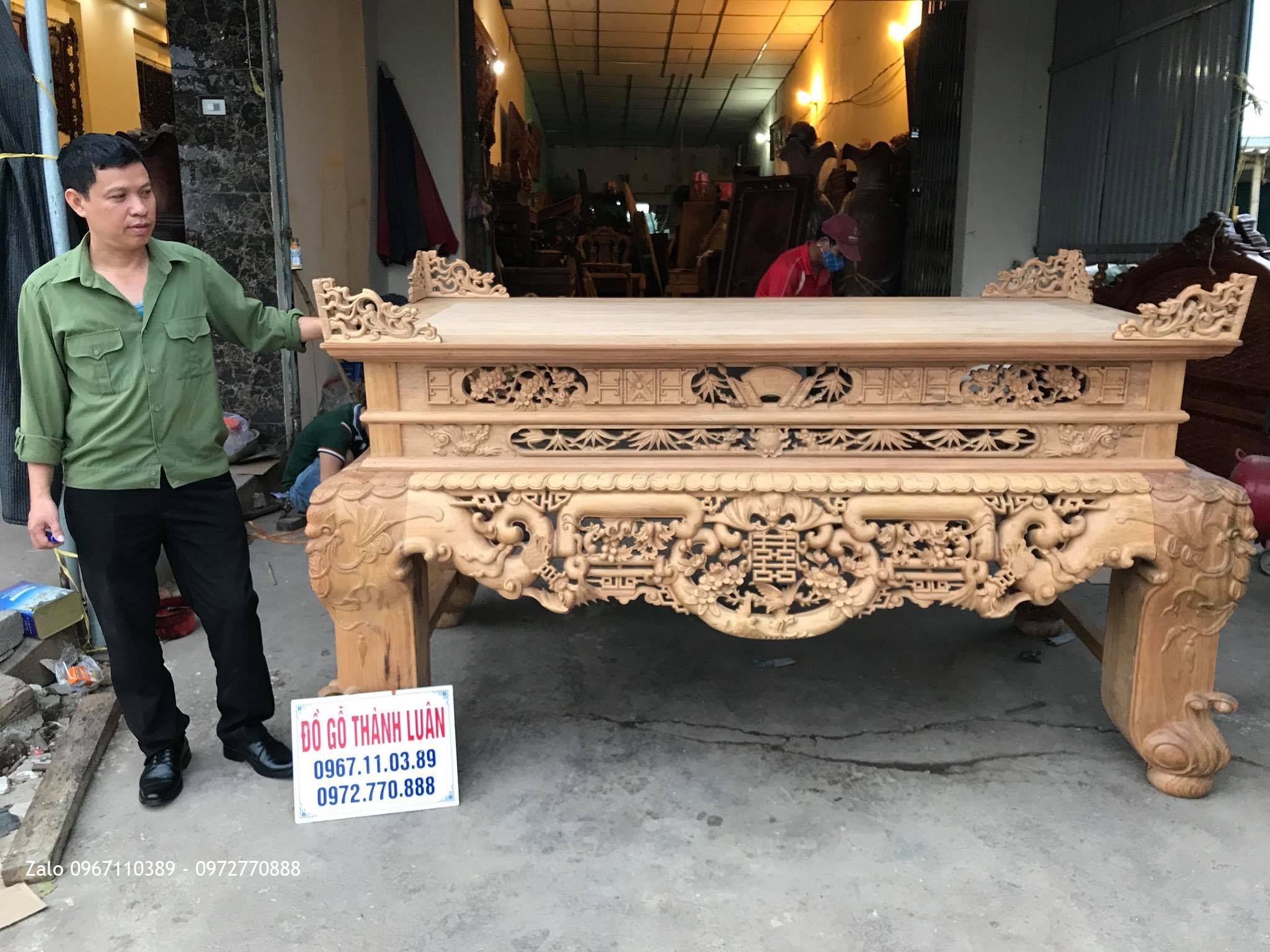 Sập Thờ Ngũ Phúc Kim Tiền Mai Cài Thọ VÍP. A Tiến Mỹ Đình HN.