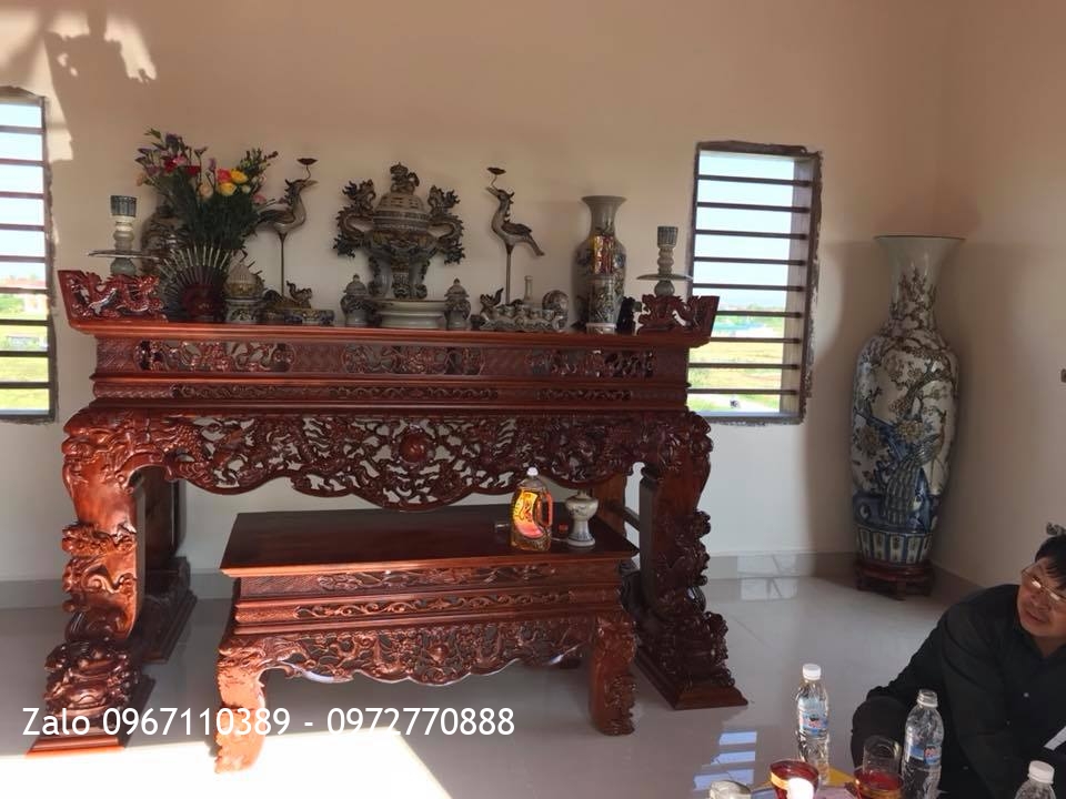 Sập Thờ Tứ Linh Gỗ Gụ Ngồi Trên Đôi Nghê Trầu. Chú Hải Hải Dương:.