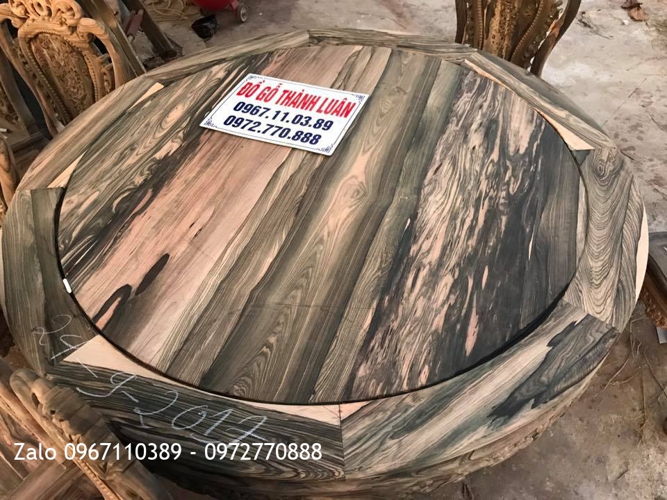 Bộ Bàn Ghế Ăn Gỗ Mun Hoa Gồm 10 Ghế 1 Bàn Tròn. Khách Nha Trang:.