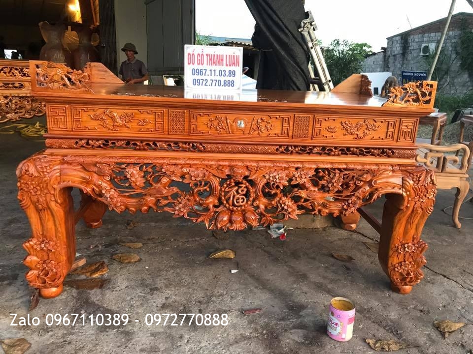 2 Sập Thờ Gỗ Gõ Mai Điểu Và Sập Tứ Linh Gỗ Gụ. Chị Bích Hà Nội,.