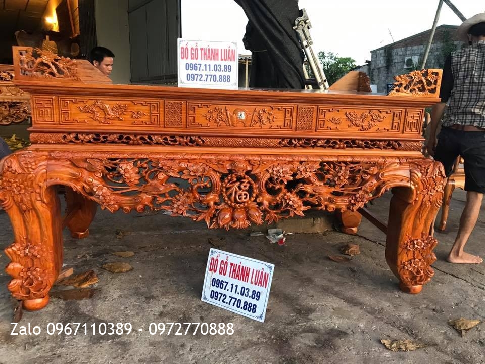 2 Sập Thờ Gỗ Gõ Mai Điểu Và Sập Tứ Linh Gỗ Gụ. Chị Bích Hà Nội.