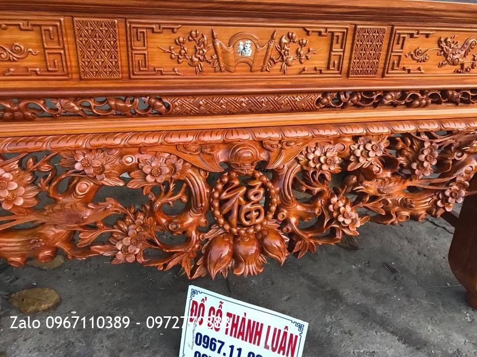 2 Sập Thờ Gỗ Gõ Mai Điểu Và Sập Tứ Linh Gỗ Gụ. Chị Bích Hà Nội::.