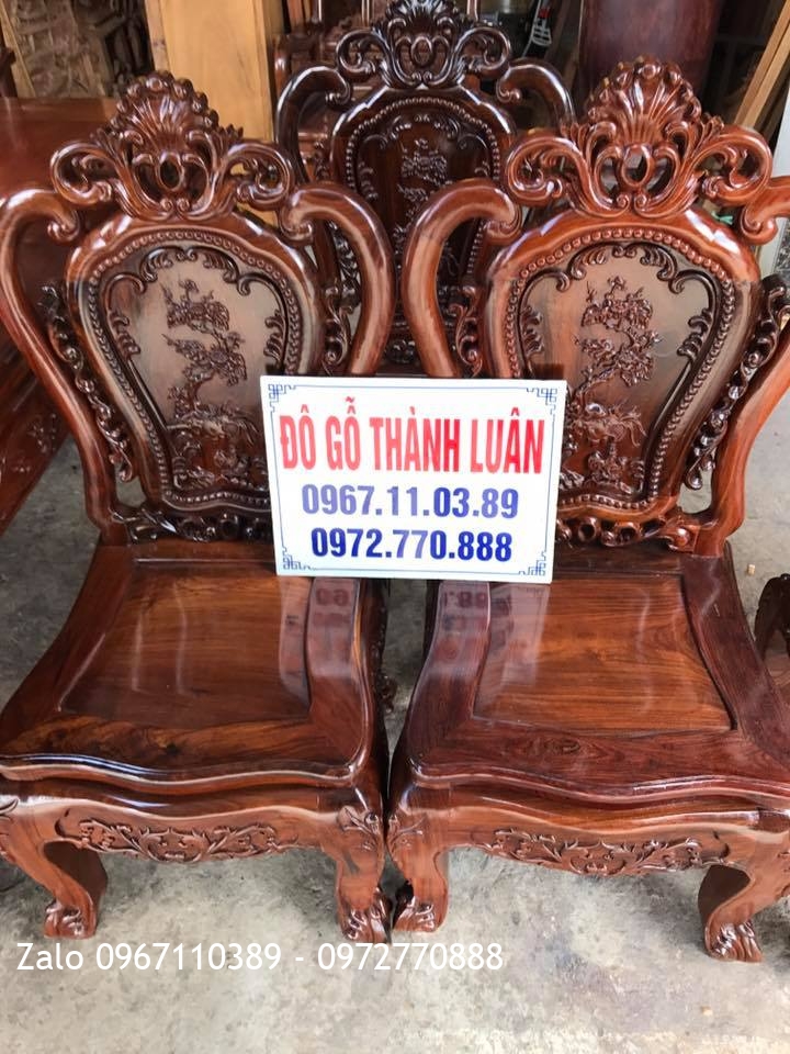Bộ Bàn Ghế Ăn Gỗ Cẩm Lai Lào. Chị Tím Nha Trang,.