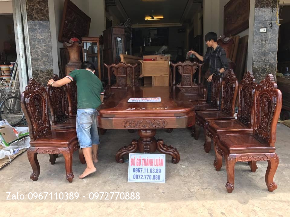 Bộ Bàn Ghế Ăn Gỗ Cẩm Lai Lào. Chị Tím Nha Trang:.