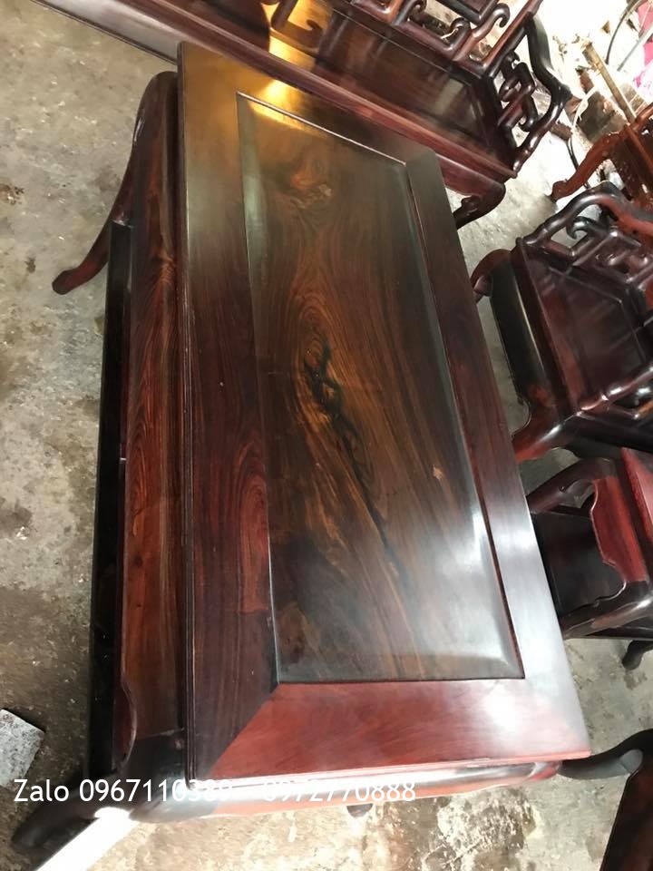 Bộ Bàn Ghế Móc Mỏ Gỗ Trắc Đỏ 8 Món. Bác Tự Đội Cấn HN-