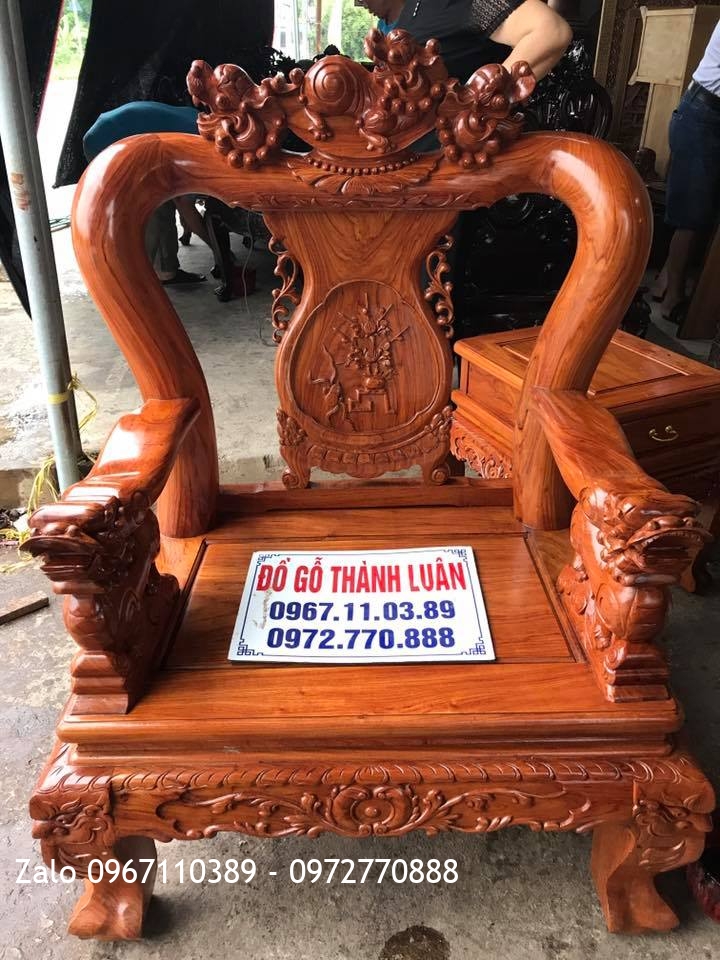 Bàn Ghế Minh Quốc Nghê, Kệ Tivi Gỗ Hương. Khách Thái Bình.