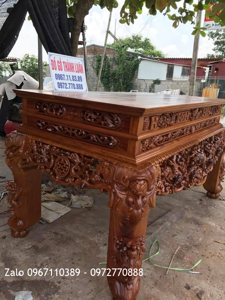 Sập Thờ Lưỡng Long Trầu Nguyệt Gỗ Gụ. Khách HN:.