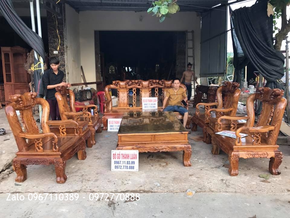 Bộ Bàn Ghế Minh Quốc Đào Cột 12. Chú Ngợi Việt Trì Phú Thọ-