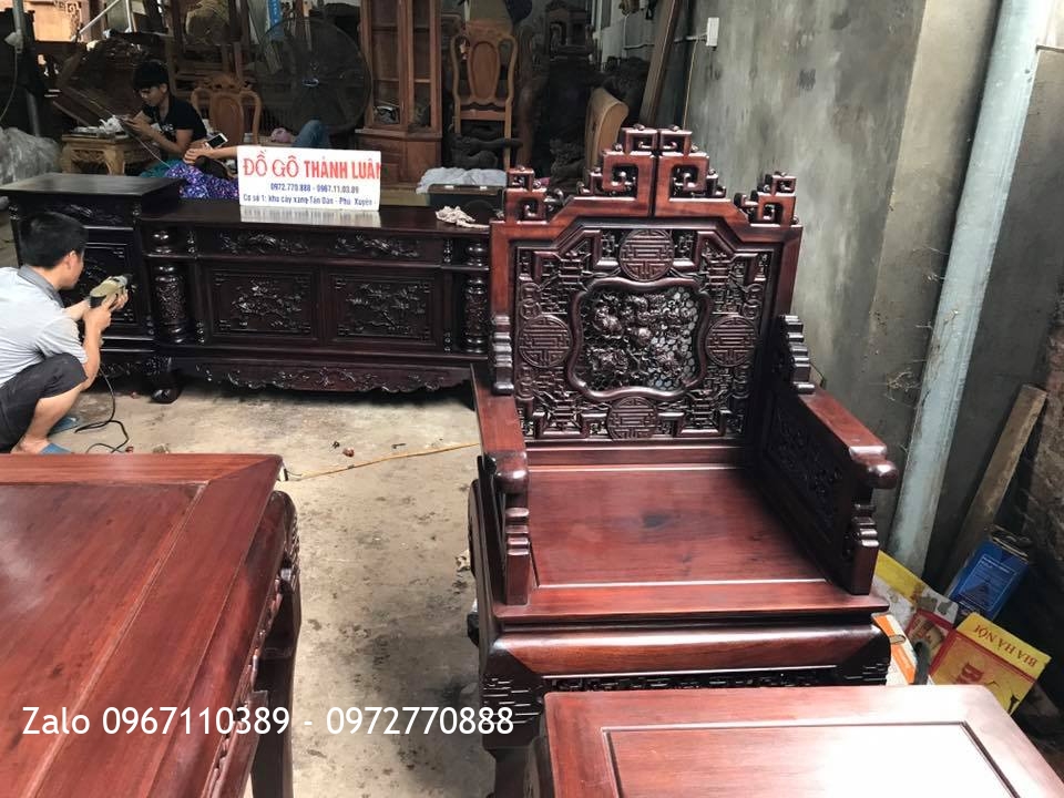 Kệ Tivi, Bộ Trường Kỷ Huế Ngũ Lân Gỗ Gụ