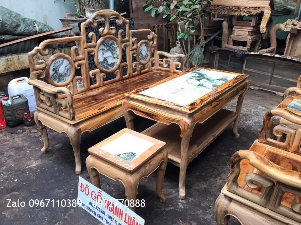 Bộ Ghế Móc Mỏ Gụ Ta Quảng Bình. 6 Món;