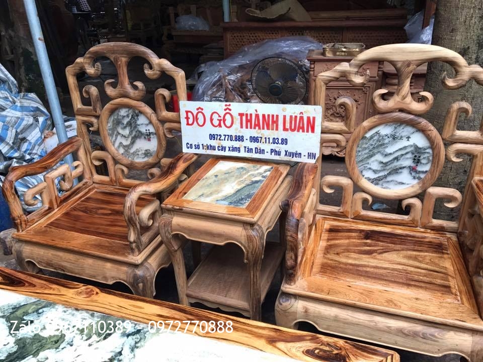 Bộ Ghế Móc Mỏ Gụ Ta Quảng Bình. 6 Món. .