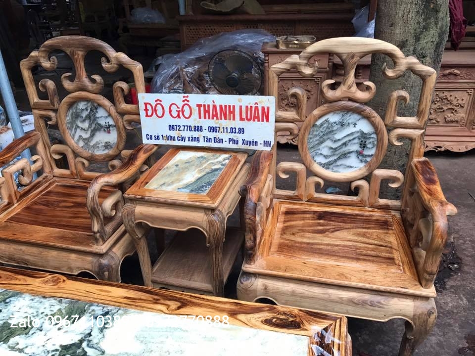 Bộ Ghế Móc Mỏ Gụ Ta Quảng Bình. 6 Món:.
