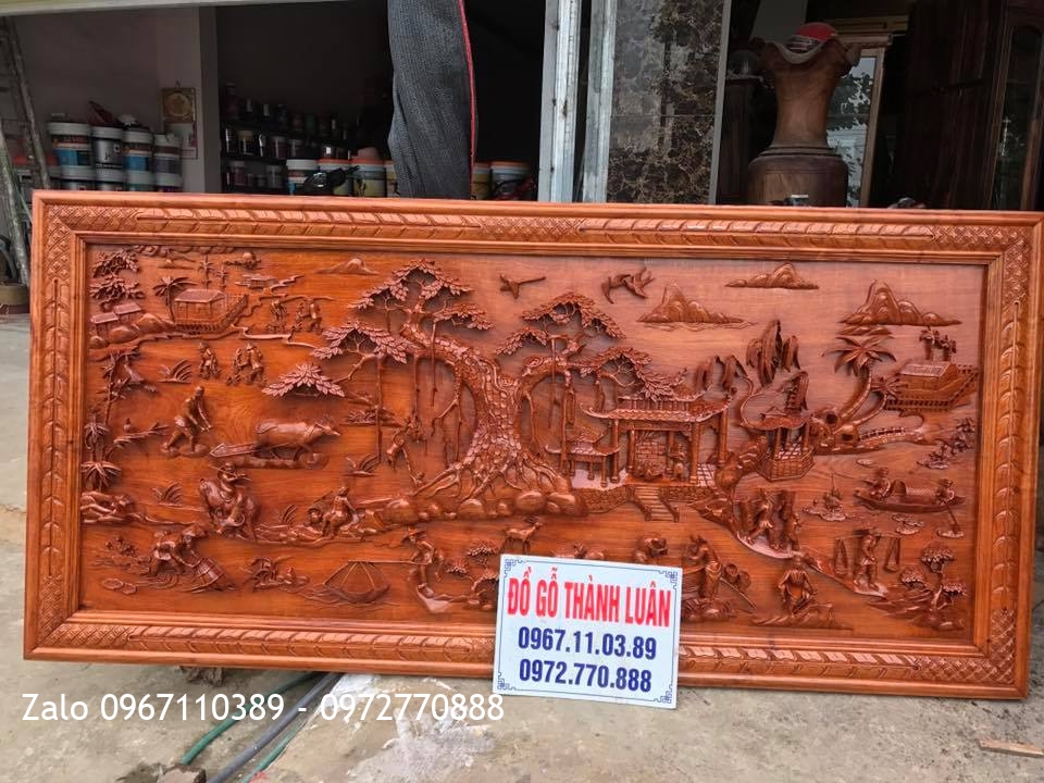 ng Hồ Cô Gái, Tranh Đồng Quê Gỗ Hương Nam Phi. C Hoàng Đông Anh HN.:.