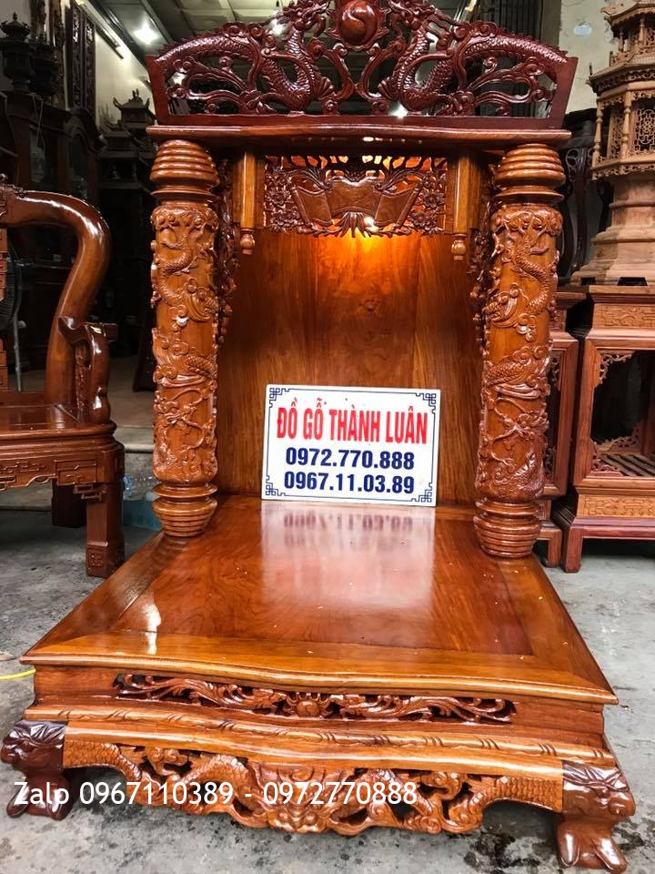 Bàn Thờ Thần Tài Gỗ Hương Đỏ Lào. Khách Hải Phòng