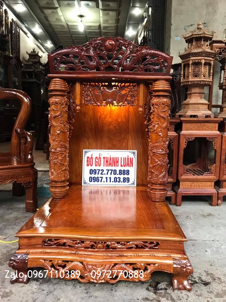 Bàn Thờ Thần Tài Gỗ Hương Đỏ Lào. Khách Hải Phòng..
