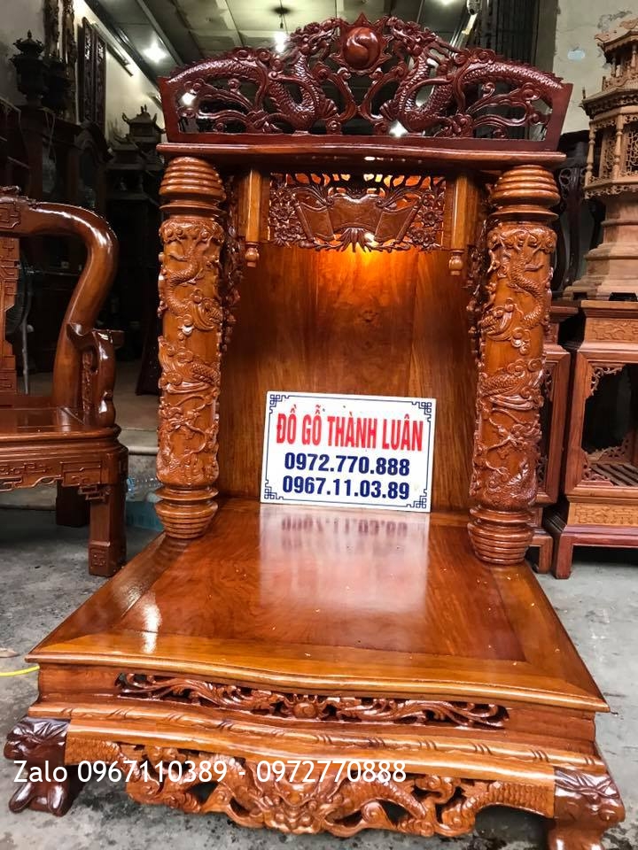 Bàn Thờ Thần Tài Gỗ Hương Đỏ Lào. Khách Hải Phòng