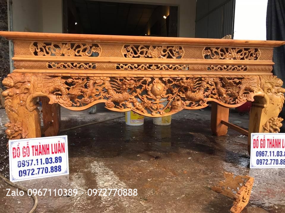 Sập Thờ Tứ Linh Gỗ Gụ. Chị Thuỷ Ân Thi Hưng Yên