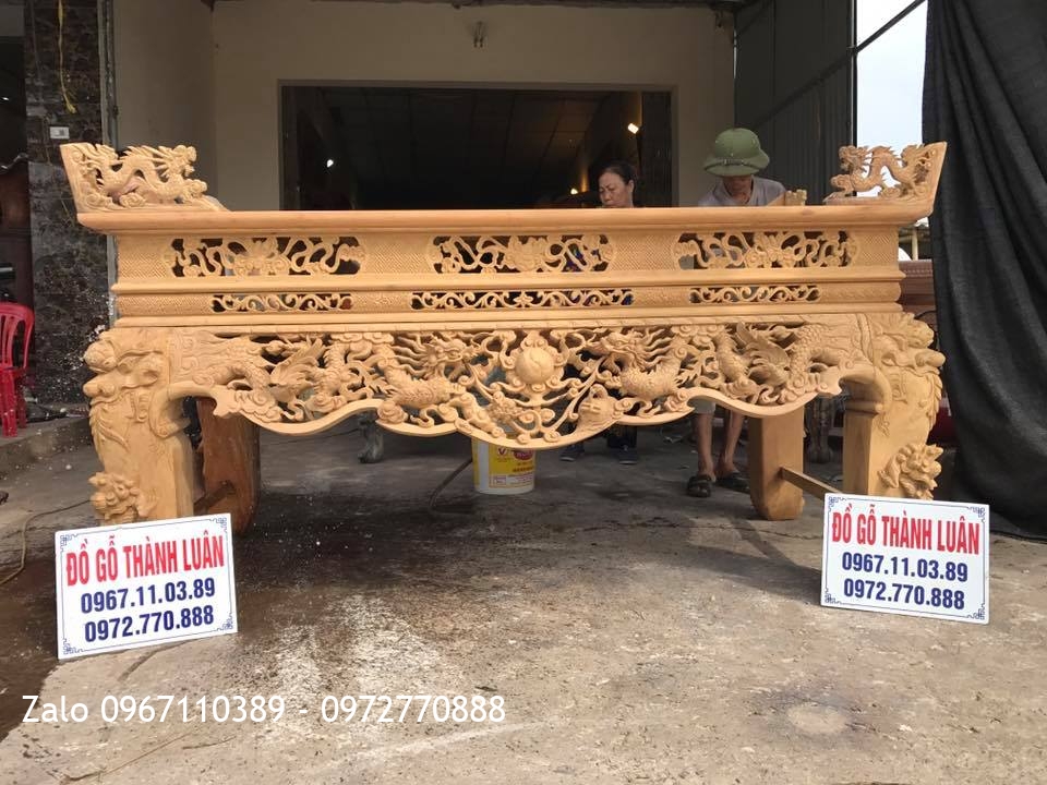 Sập Thờ Tứ Linh Gỗ Gụ. Chị Thuỷ Ân Thi Hưng Yên,,