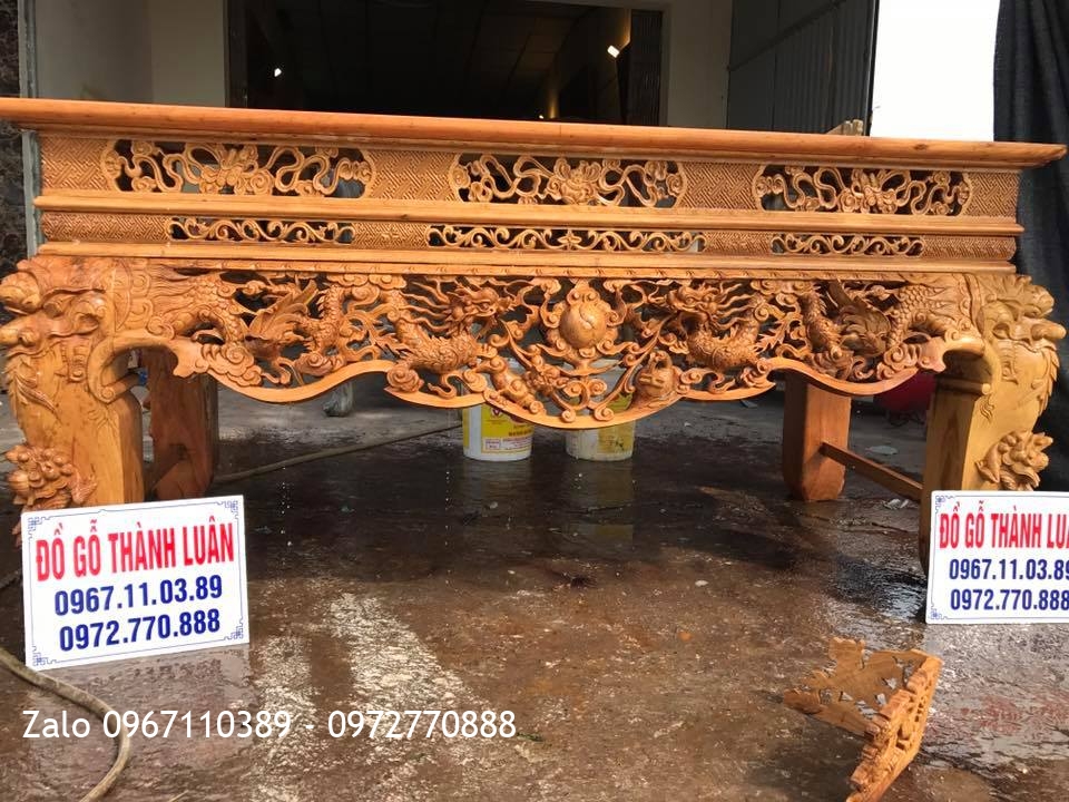 Sập Thờ Tứ Linh Gỗ Gụ. Chị Thuỷ Ân Thi Hưng Yên.