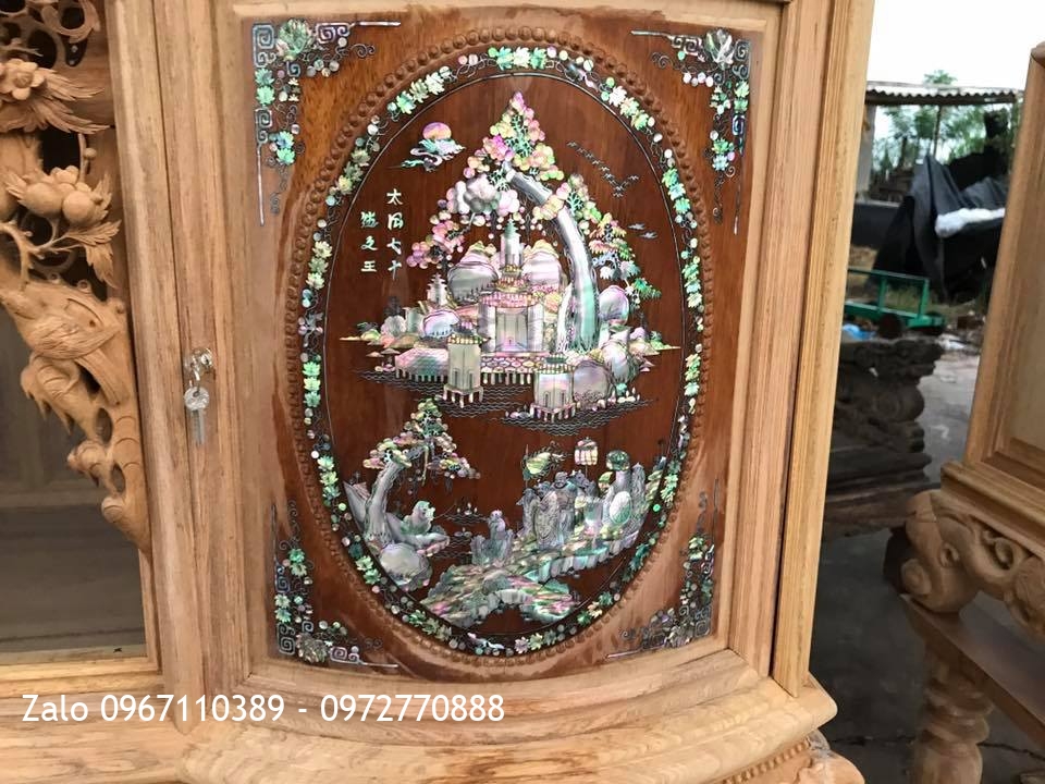 2 Tủ Chè Cánh Cong Gỗ Gụ. Khách Bắc Ninh