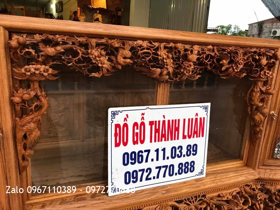 2 Tủ Chè Cánh Cong Gỗ Gụ. Khách Bắc Ninh,.