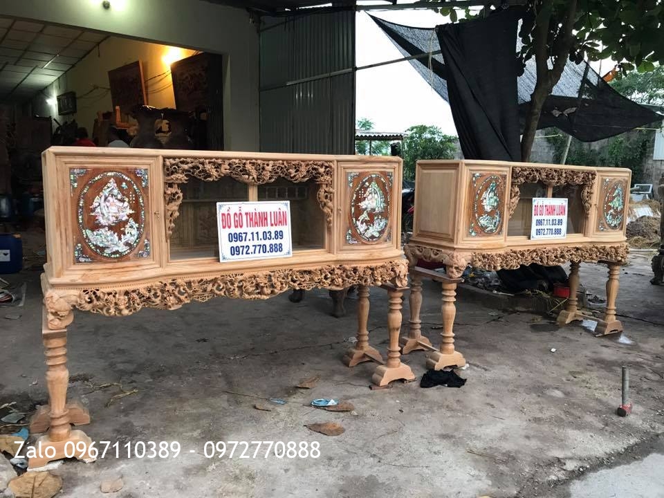 2 Tủ Chè Cánh Cong Gỗ Gụ. Khách Bắc Ninh,