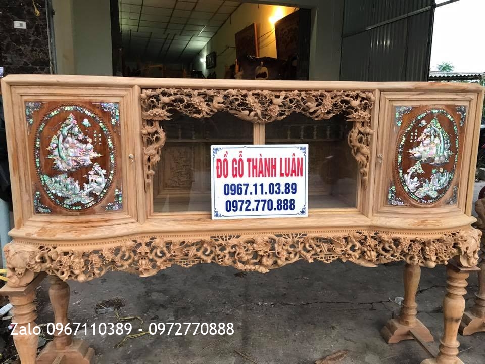 2 Tủ Chè Cánh Cong Gỗ Gụ. Khách Bắc Ninh.