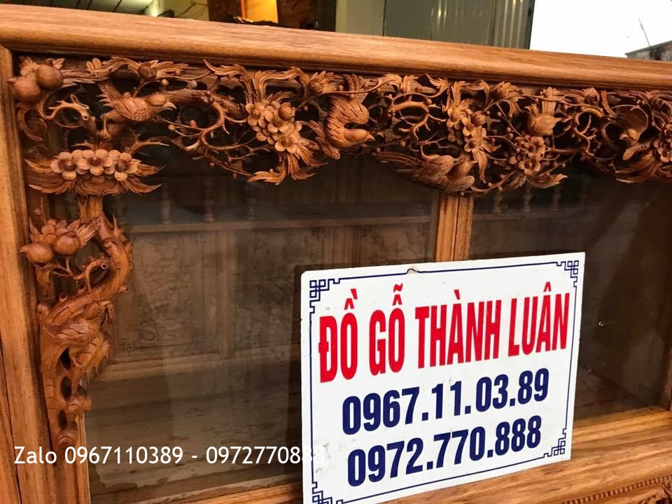 2 Tủ Chè Cánh Cong Gỗ Gụ. Khách Bắc Ninh..